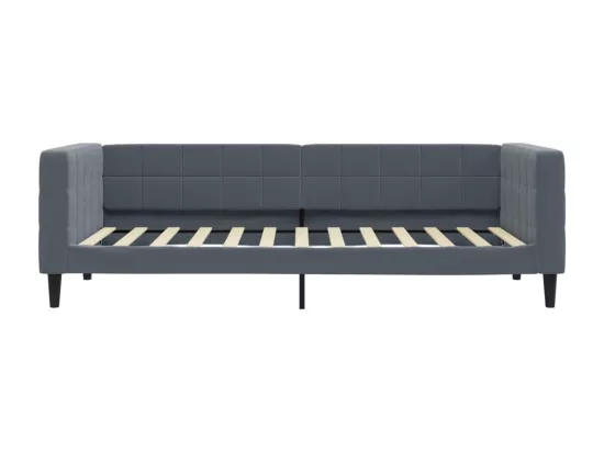 Lit de jour avec gigogne sans matelas gris foncé 90x200 cm