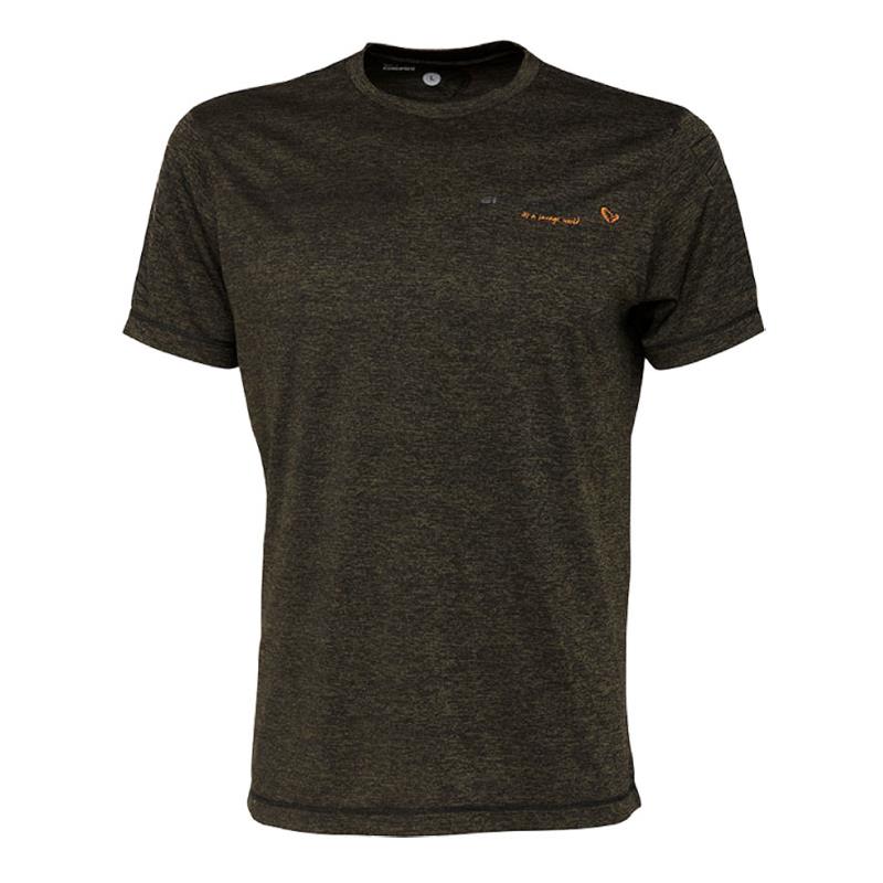 Tee Shirt Manches Courtes Homme Savage Gear Fighter Stretch T-Shirt Burnt - Olive