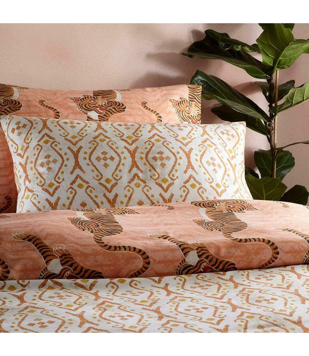 Furn - Parure de lit TIBETAN TIGER (Corail) - UTRV2140