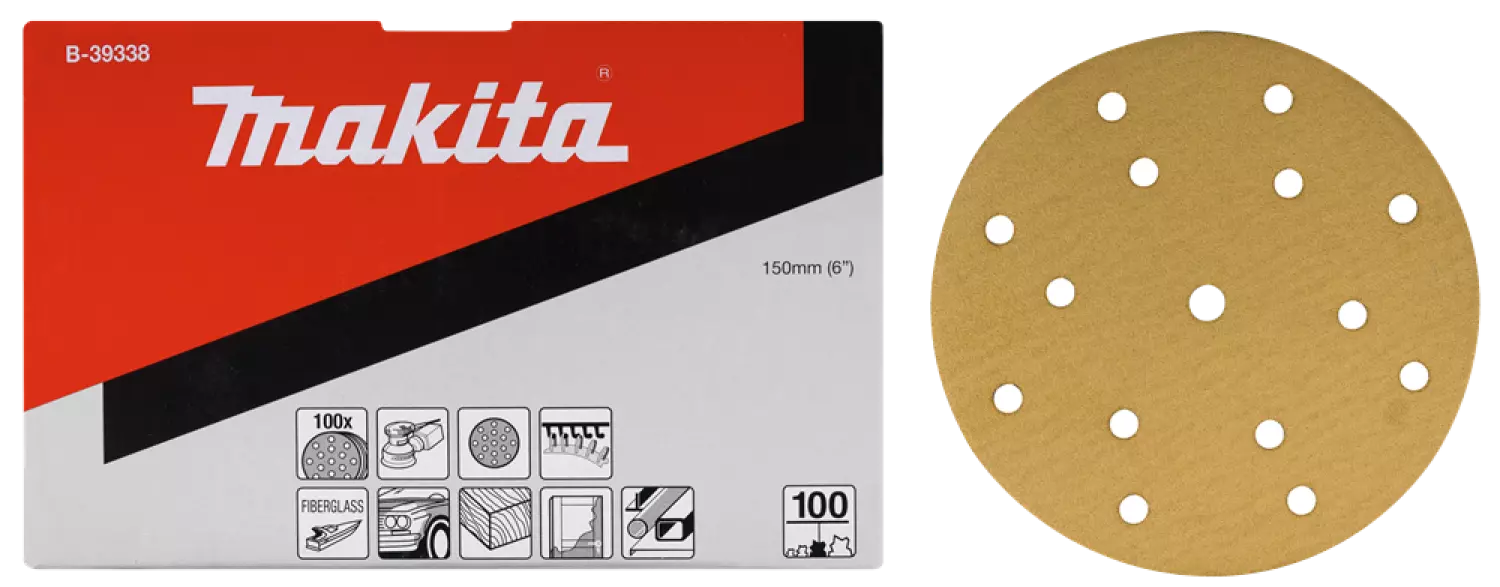 Makita B-39300 Schuurschijf - Velcro - K40 - 150mm (50st)