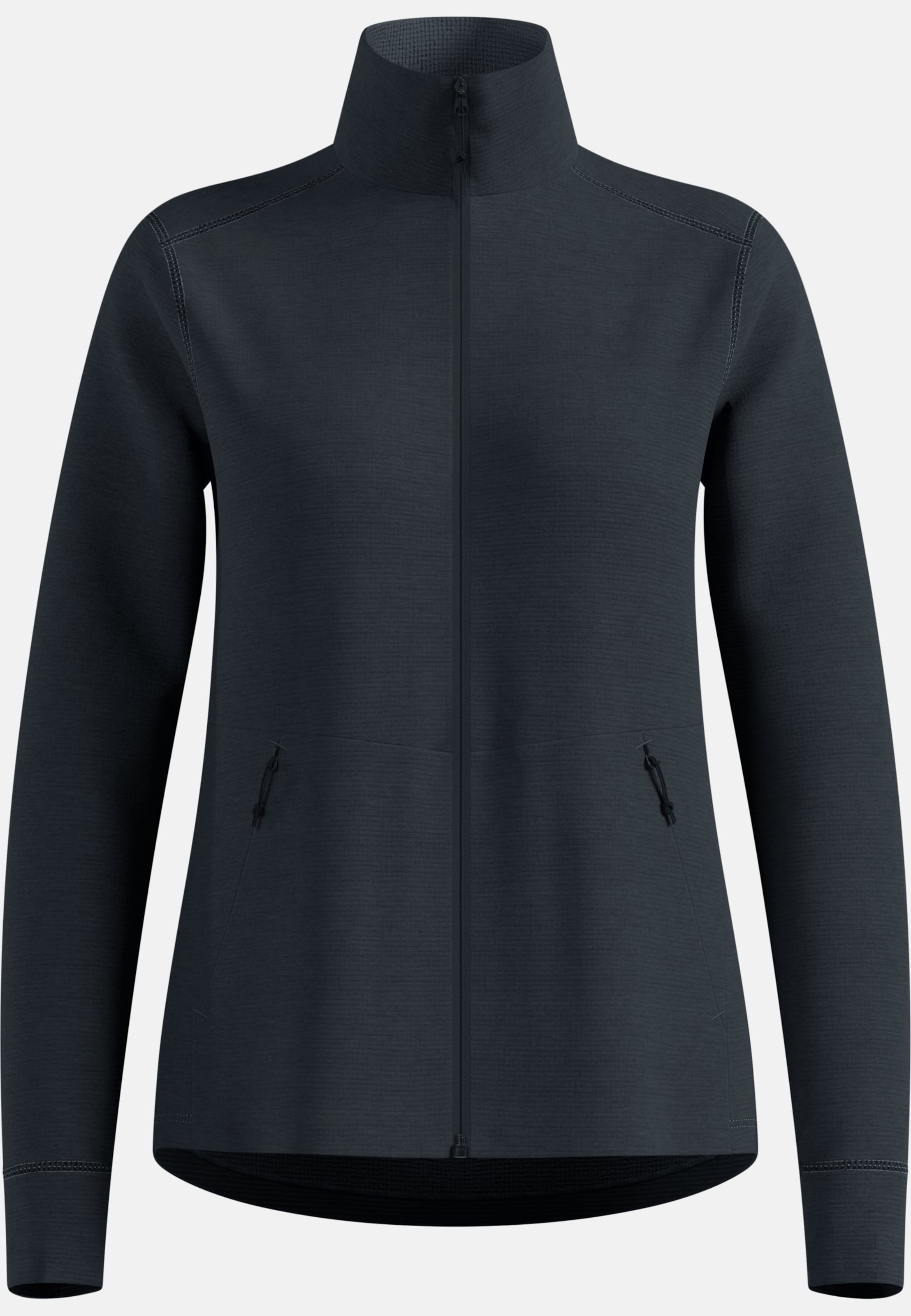 Essentials Multisport Mid Layer aus Grid-Fleece mit Reissverschluss in black melange