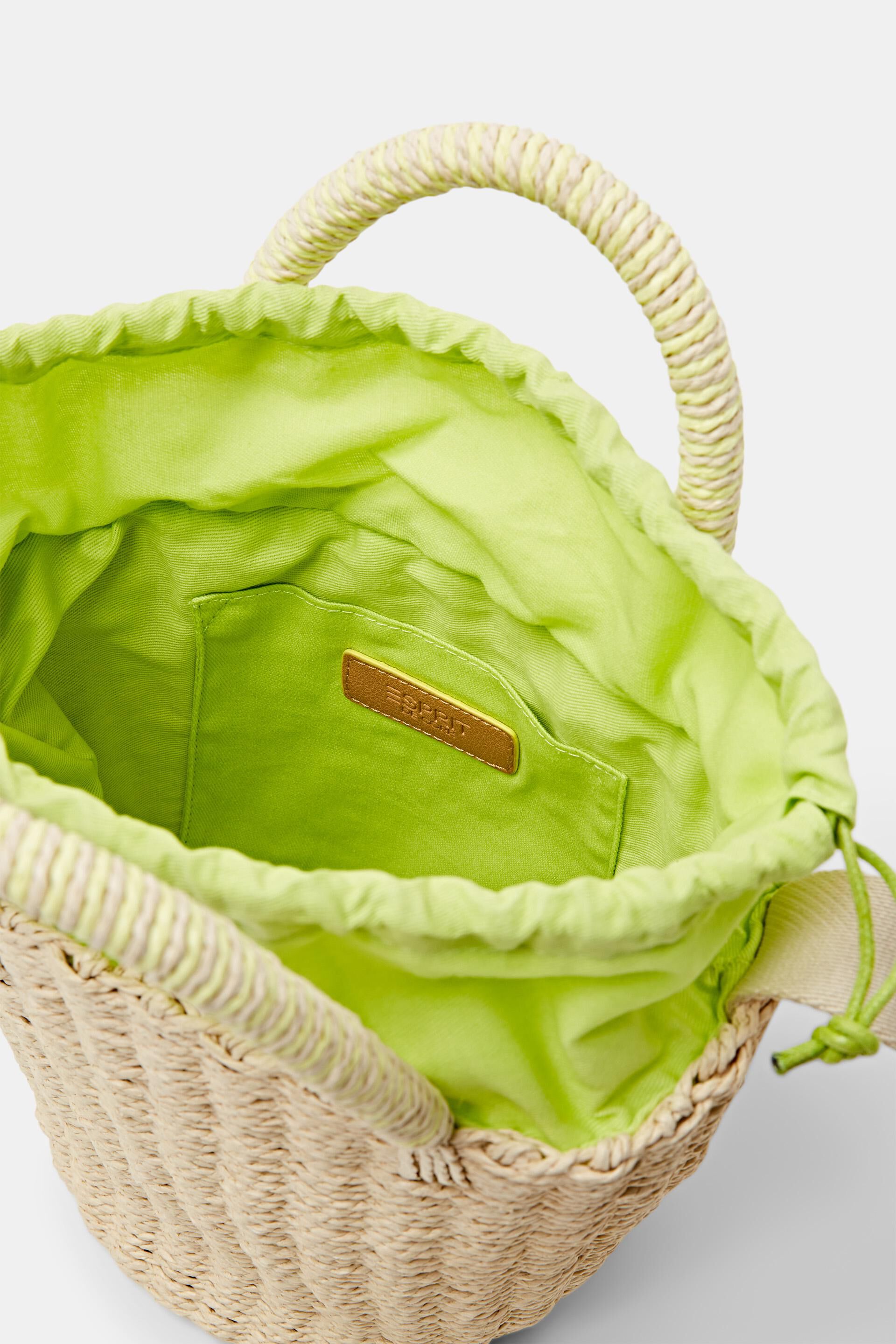 Sac seau en raphia à poignées