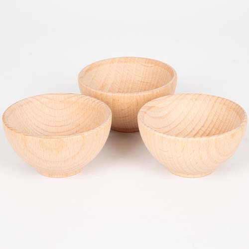 Tickit houten bakjes naturel - Ø 7 cm - 3st