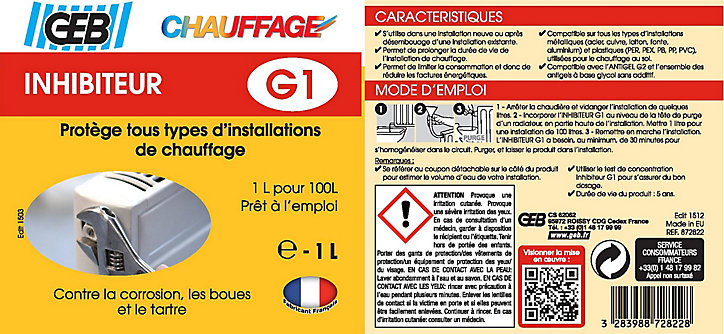 Inhibiteur circuits de chauffage G1 Geb 1L