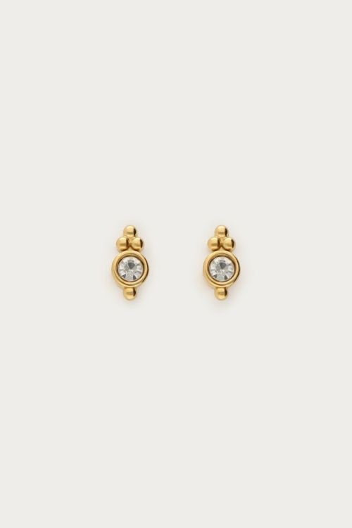 Studs met transparante strass dots