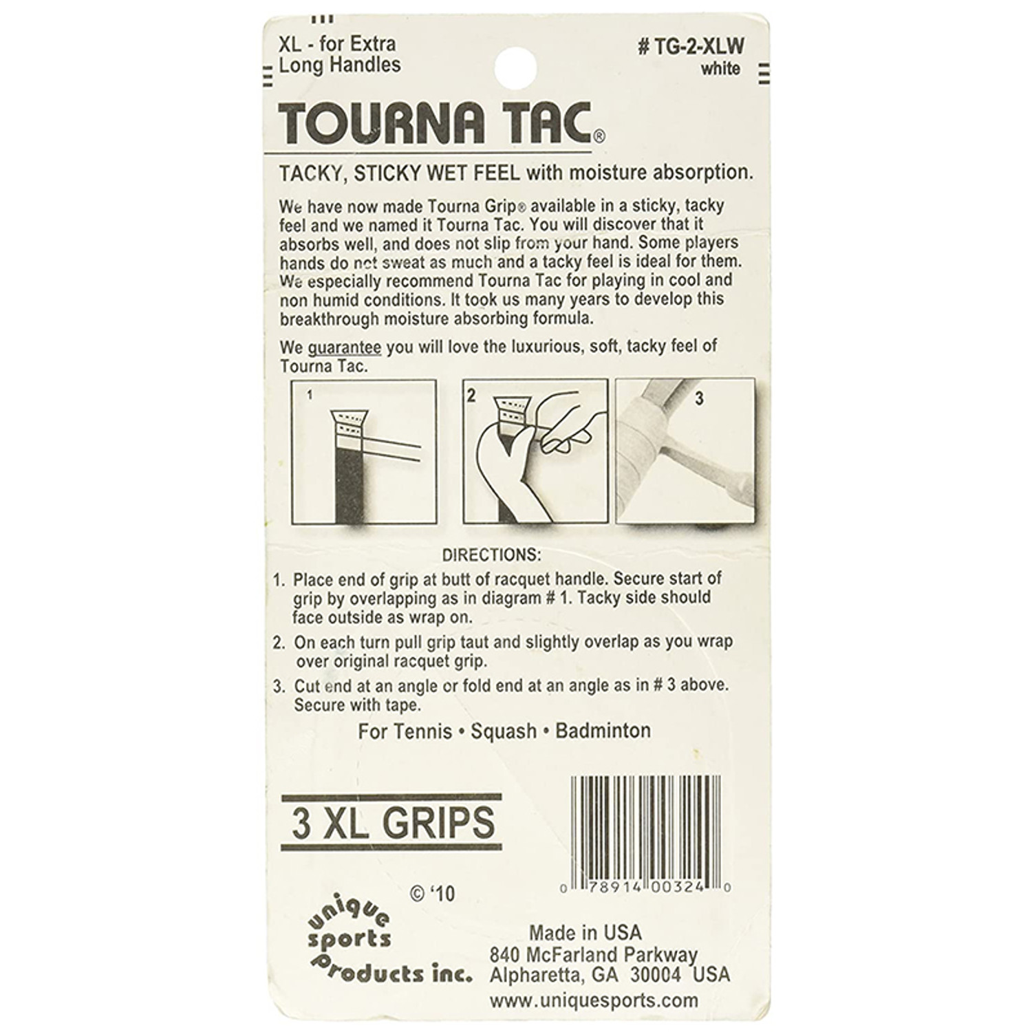 Tourna Tac Overgrip 3 Pcs. White