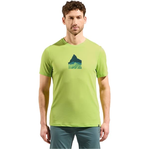 T-shirt running ODLO F-DRY MOUNTAIN CREW NECK S/S SHARP GREEN