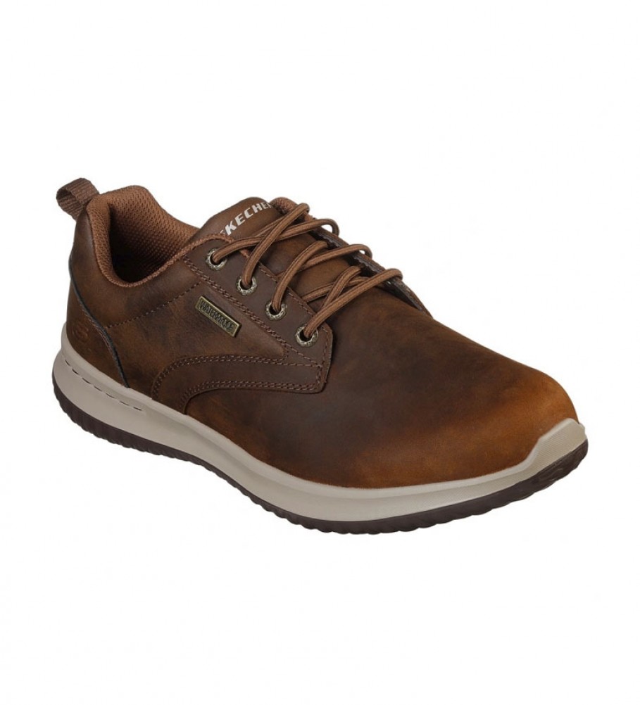 Skechers Tênis de couro Delson marrom antigo