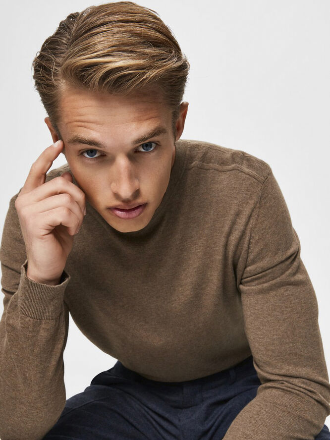 Selected Homme SLHBERG CREW NECK B NOOS Teak/melange