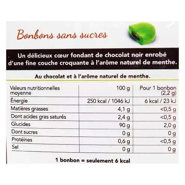 Solens Bonbons Menthe Fourrés Chocolat 50g