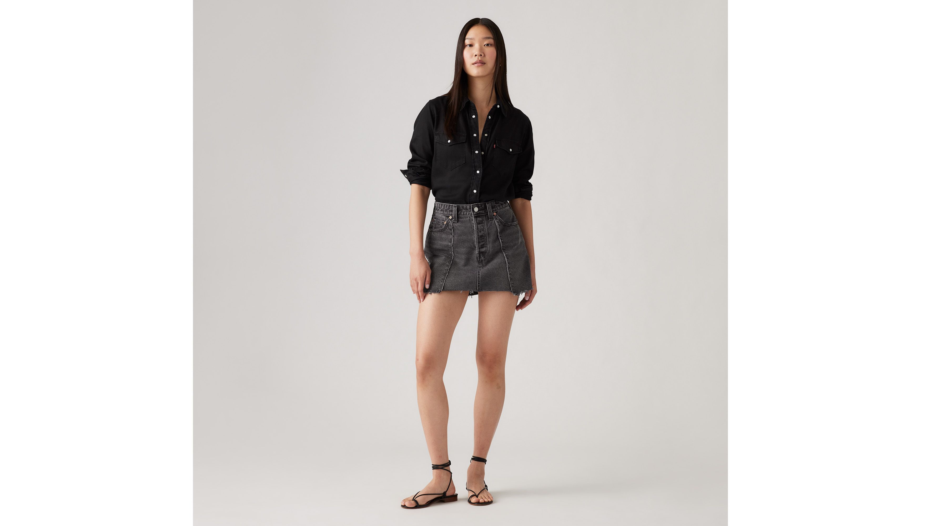 Jupe Icon effilochée - Fifth Dimension Skirt - Noir
