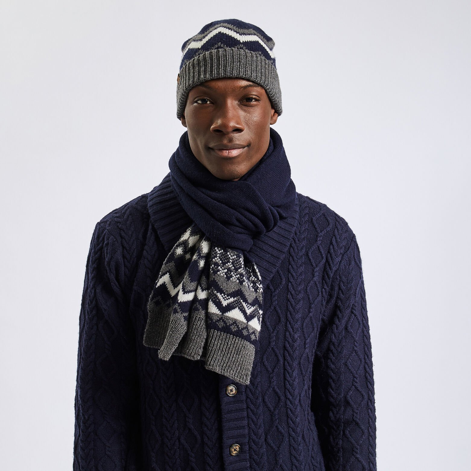 Écharpe jacquard Gris moyen