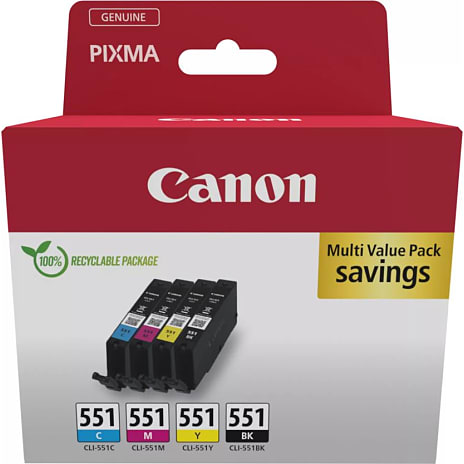 Canon CLI-551 blækpatron - cyan/magenta/gul