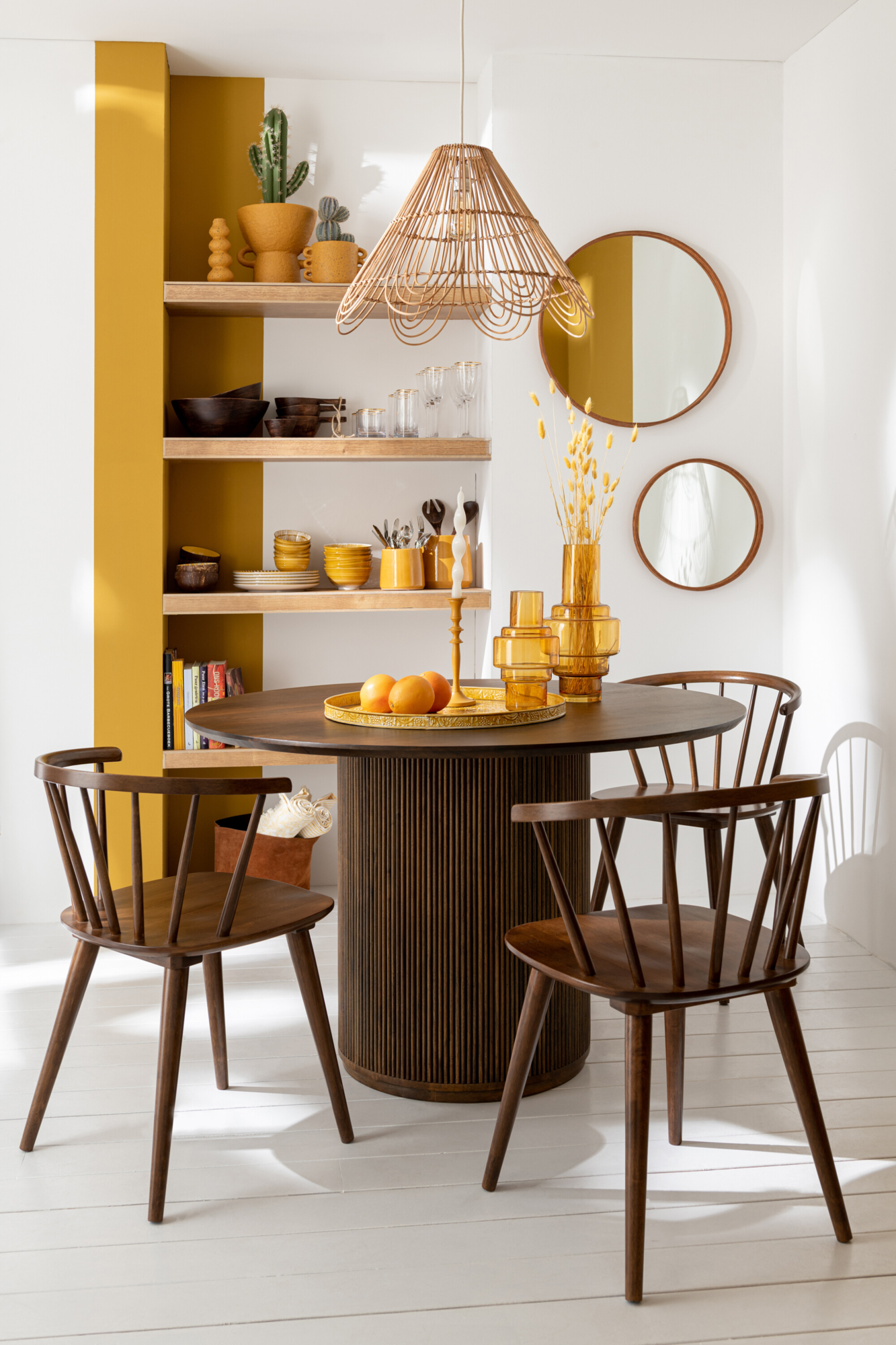 Eettafel Vincent mangohout Ø120 cm bruin