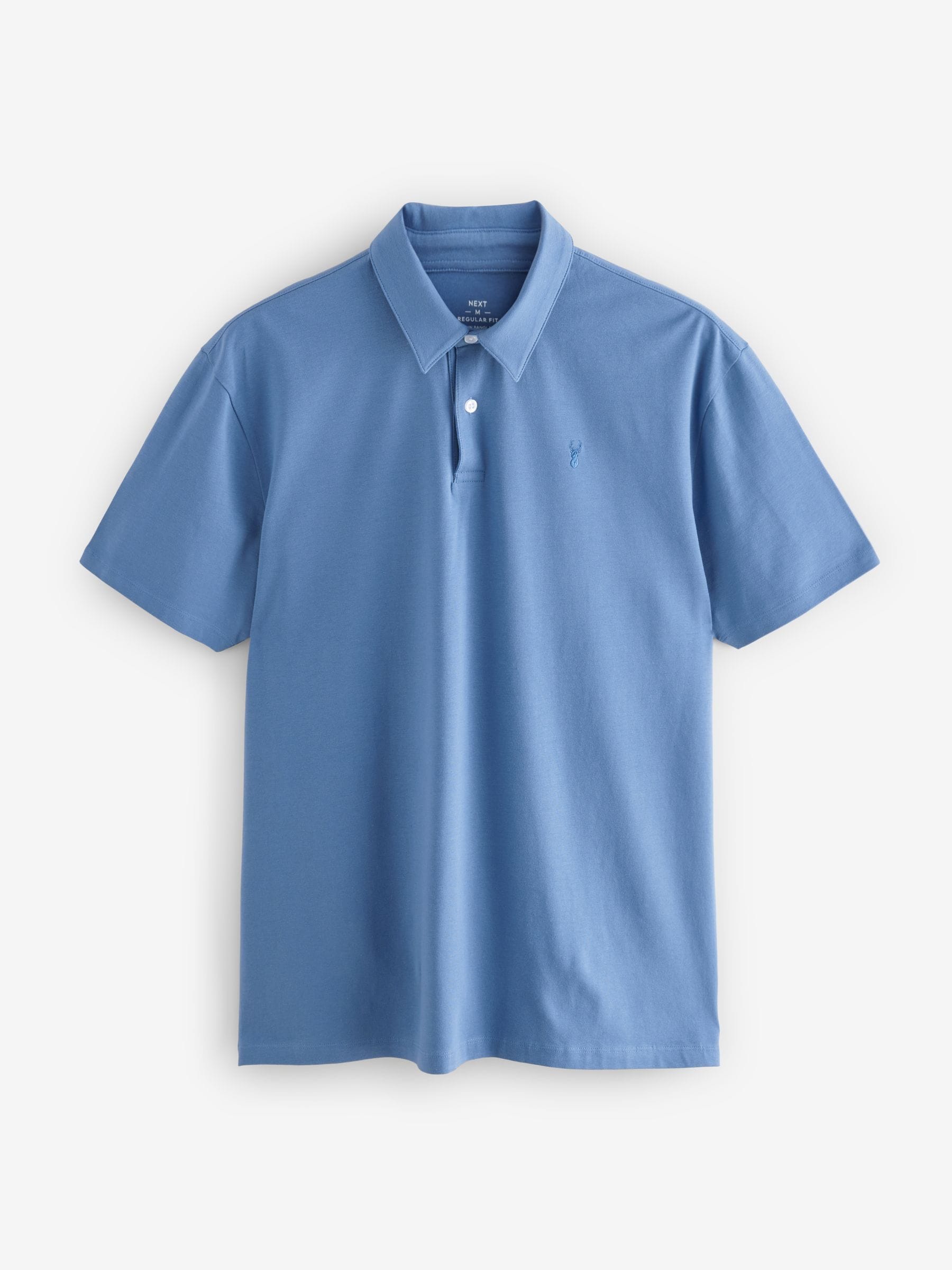 Blauw geo/blauw vlak - Normale Pasvorm - Set van 5 jersey poloshirts met korte mouwen