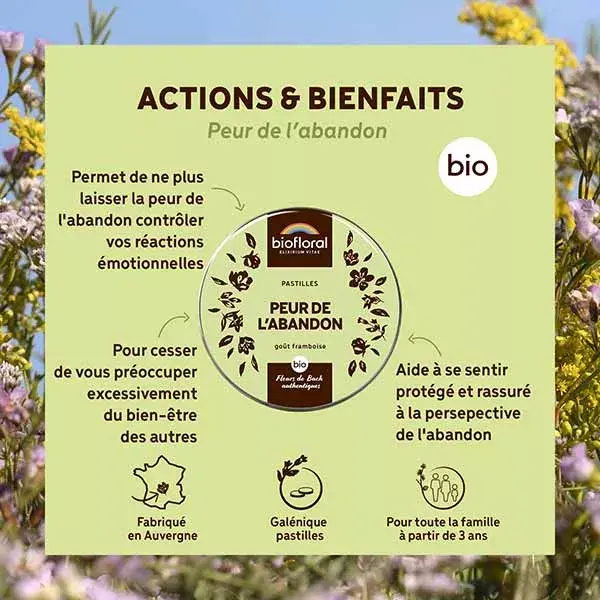 Pastilhas Biofloral Orgânicas para o Medo do Abandono - Pastilhas Emocionais 50g
