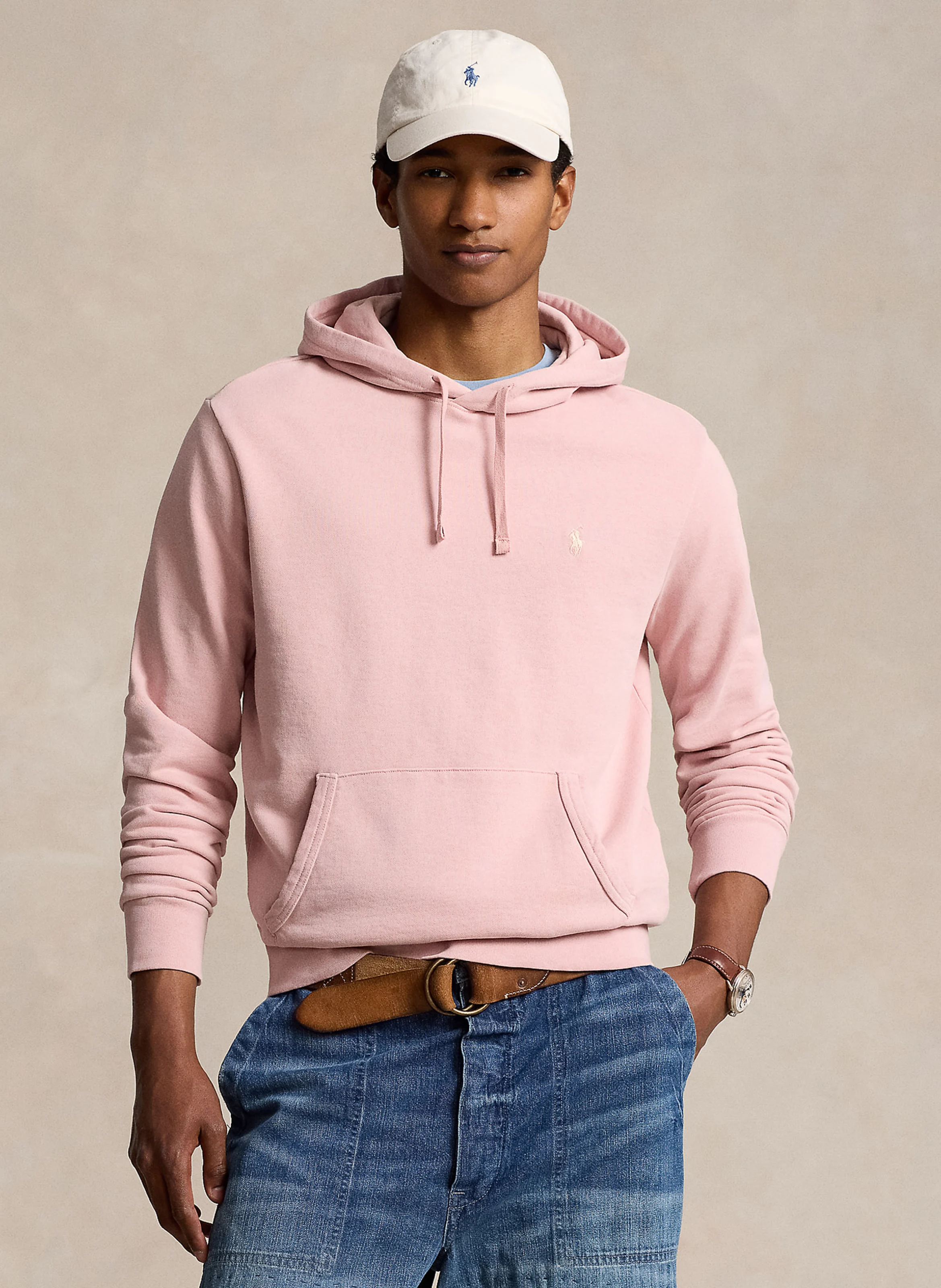 Sweat à capuche en coton | Rose