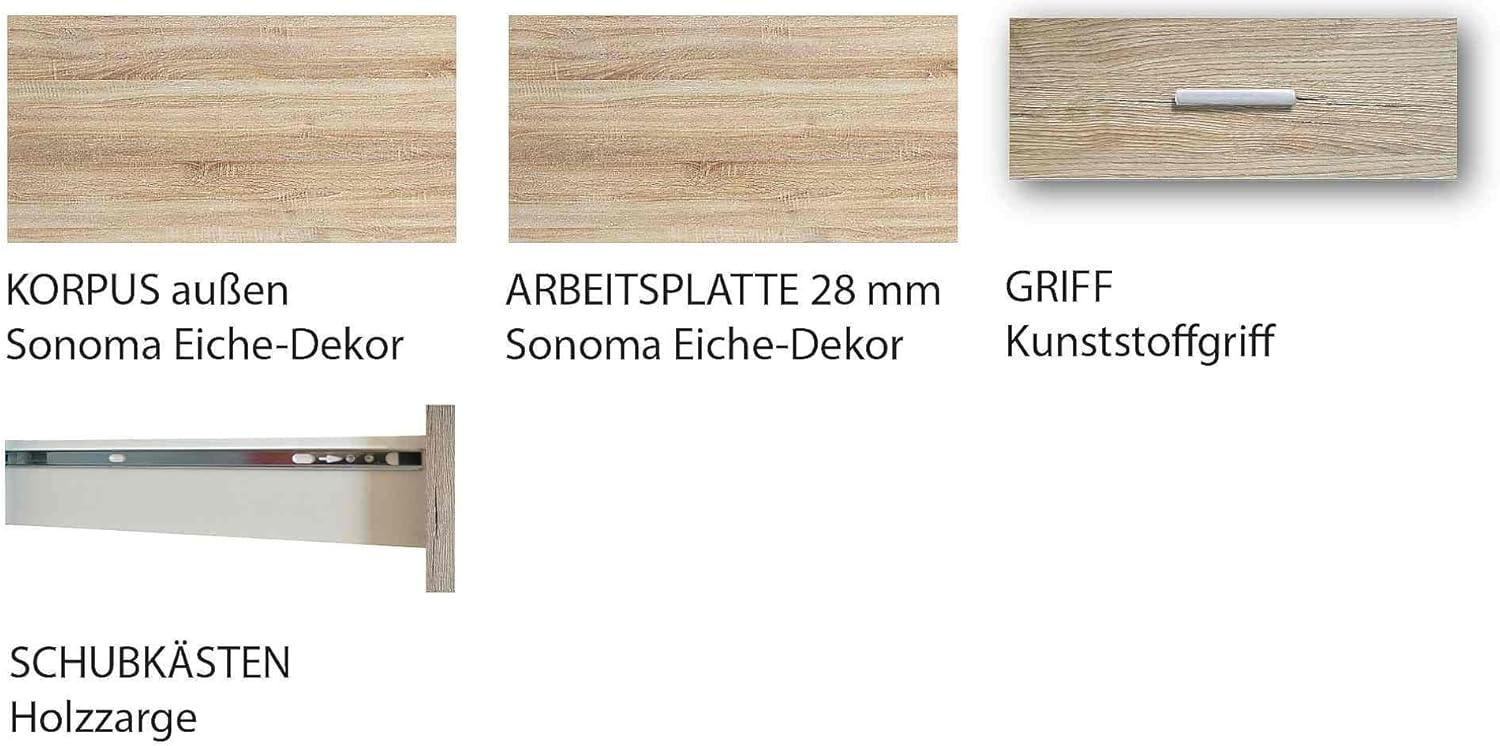 idealShopping Küchenblock mit Elektrogeräten Classic 270 cm in lava matt