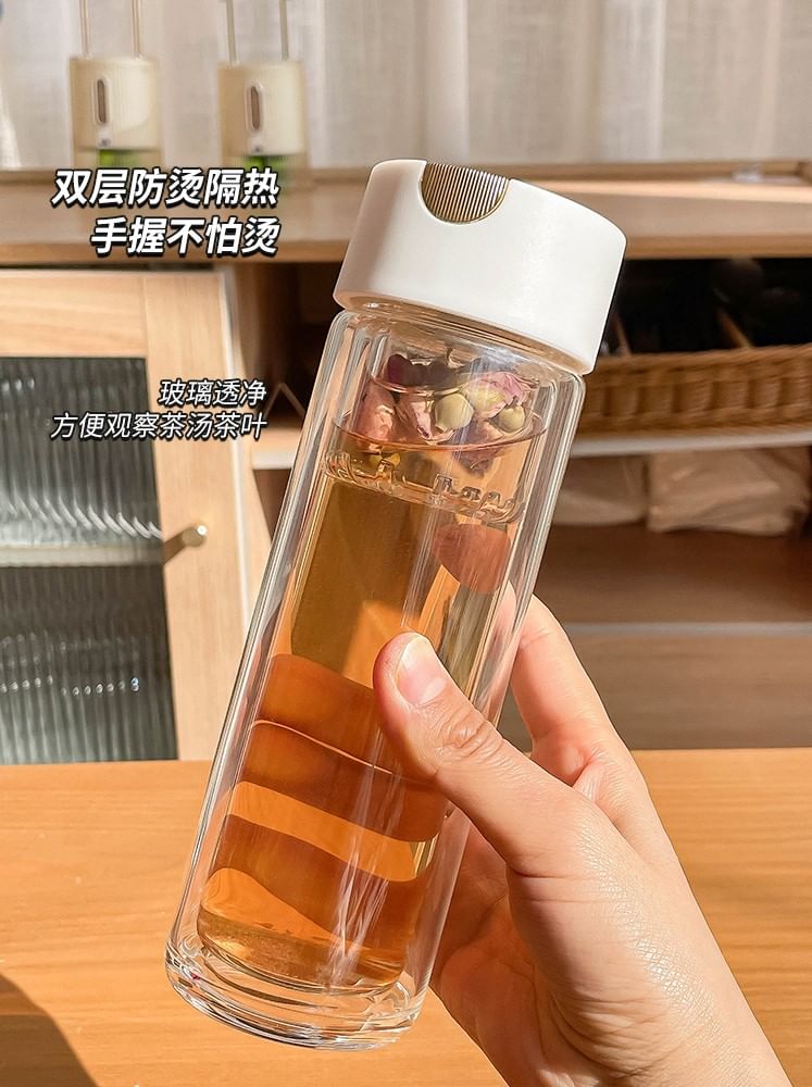 Fun House - Dubbelwandige glazen thee-infuser drinkfles (verschillende ontwerpen)