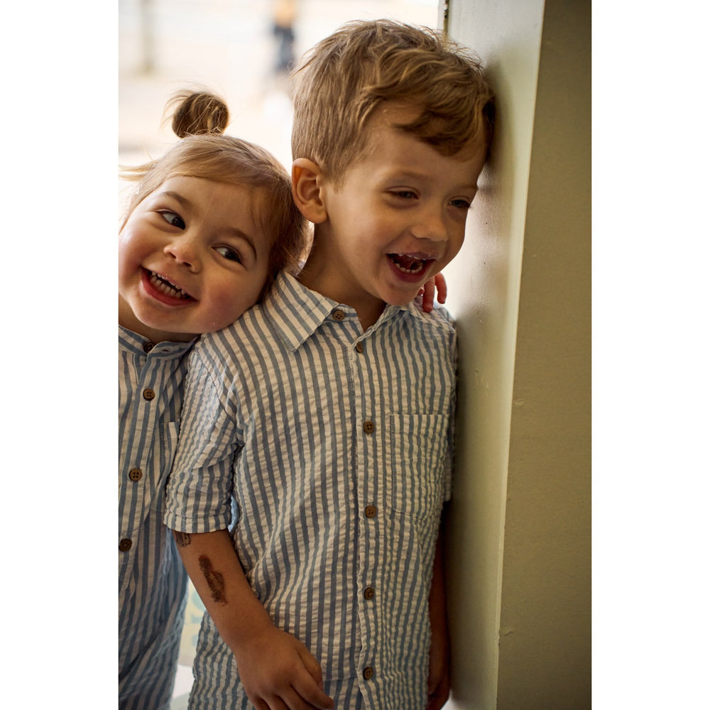 Køb THE NEW Siblings X Luksusbaby Blue Fog Striped Ojo Shorts