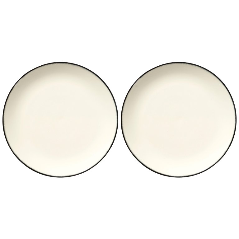 Serax Dé tableware by Ann Demeulemeester dinerbord Ø28 set van 2 White/Black 1