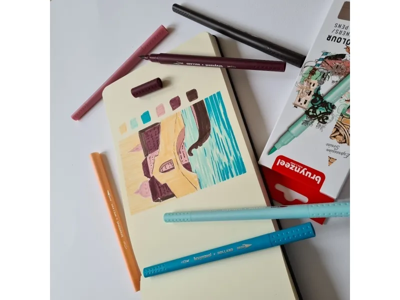 BRUYNZEEL SAKURA Bruynzeel Fineliner/brush pen set Venice | 6 colours