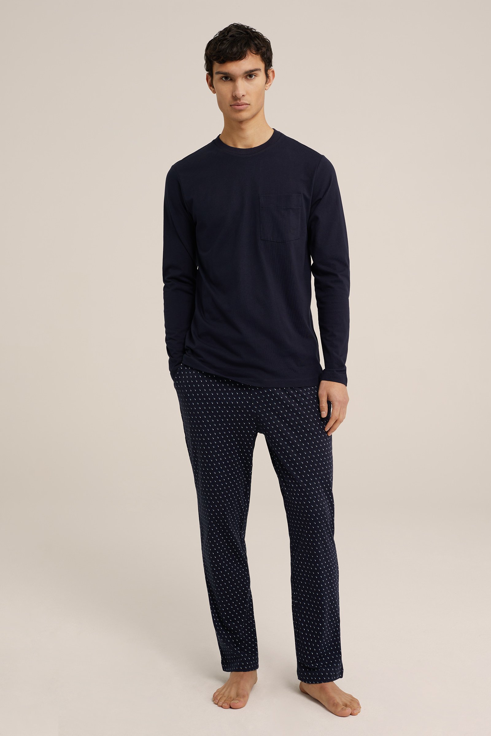 pyjamabroek met dessin WE Fashion Donkerblauw