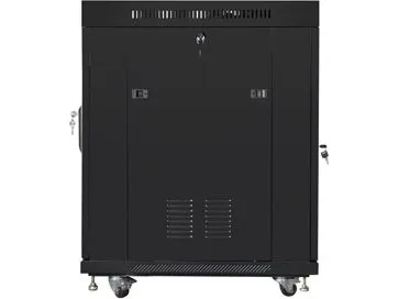 Lanberg - Rack kabinet - med 4 køleblæsere, display - sort, RAL 9004 - 15U - 19
