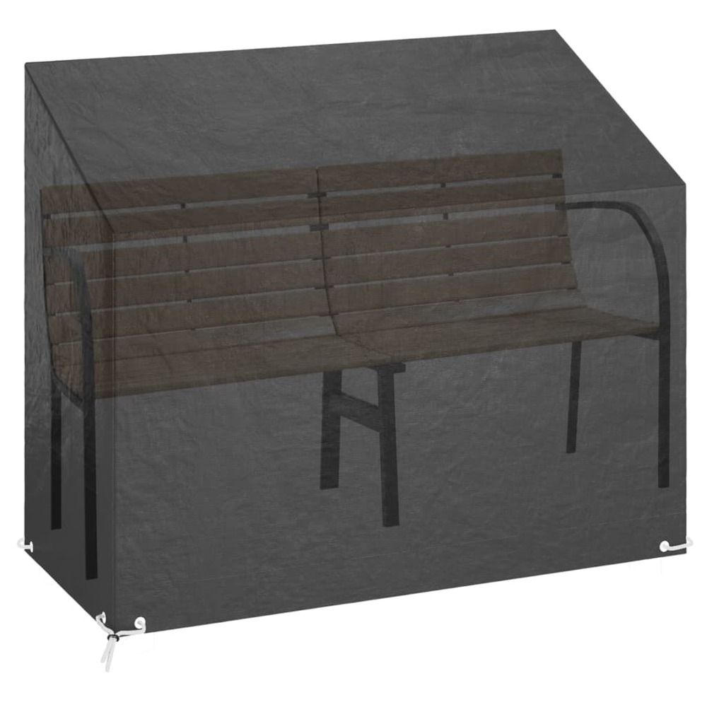 Housses de banc de jardin 2 pcs 8 œillets 160x70x70/88 cm pe