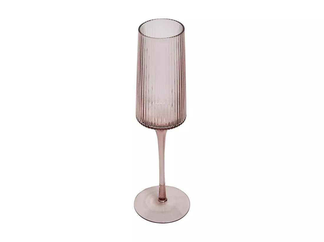 Lot de 4 flûtes à champagne AMETHYST 220 ml Rose