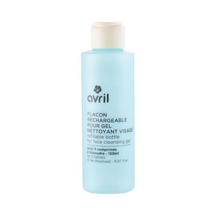 Flacon rechargeable pour gel nettoyant visage