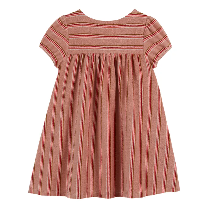 Emile et Ida Robe Rayée Eponge | Vieux Rose