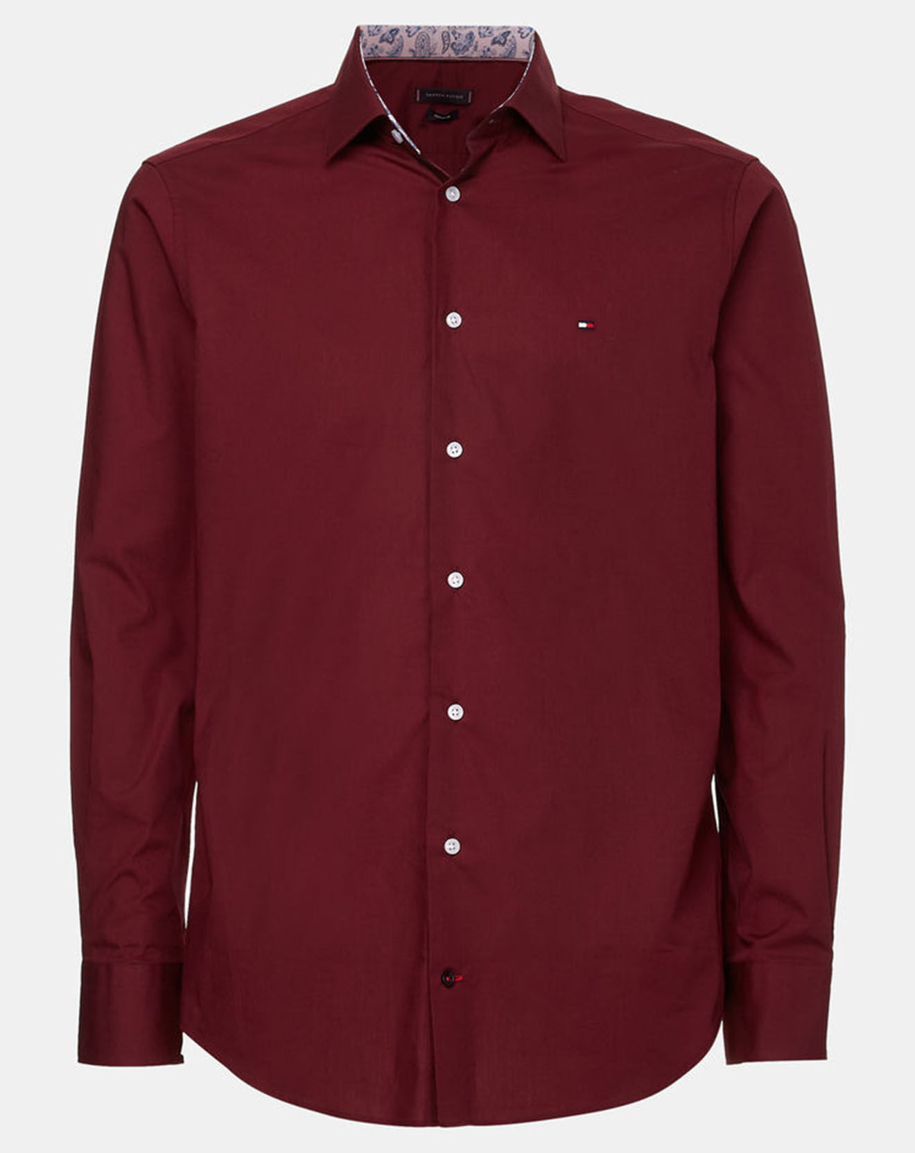 Tommy Hilfiger Chemise droite en Popeline Solid  bordeaux