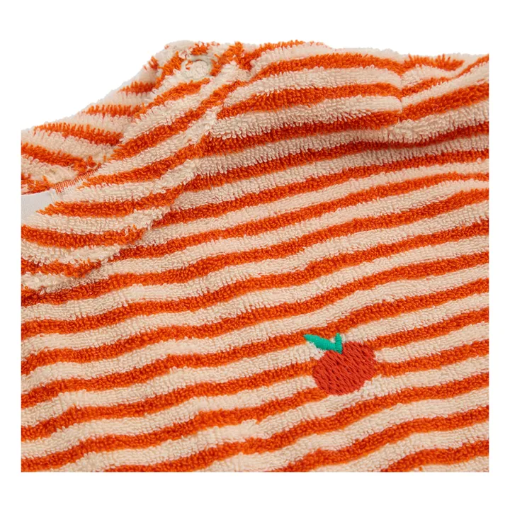 Bobo Choses T-Shirt Coton Bio Eponge Rayé | Orange