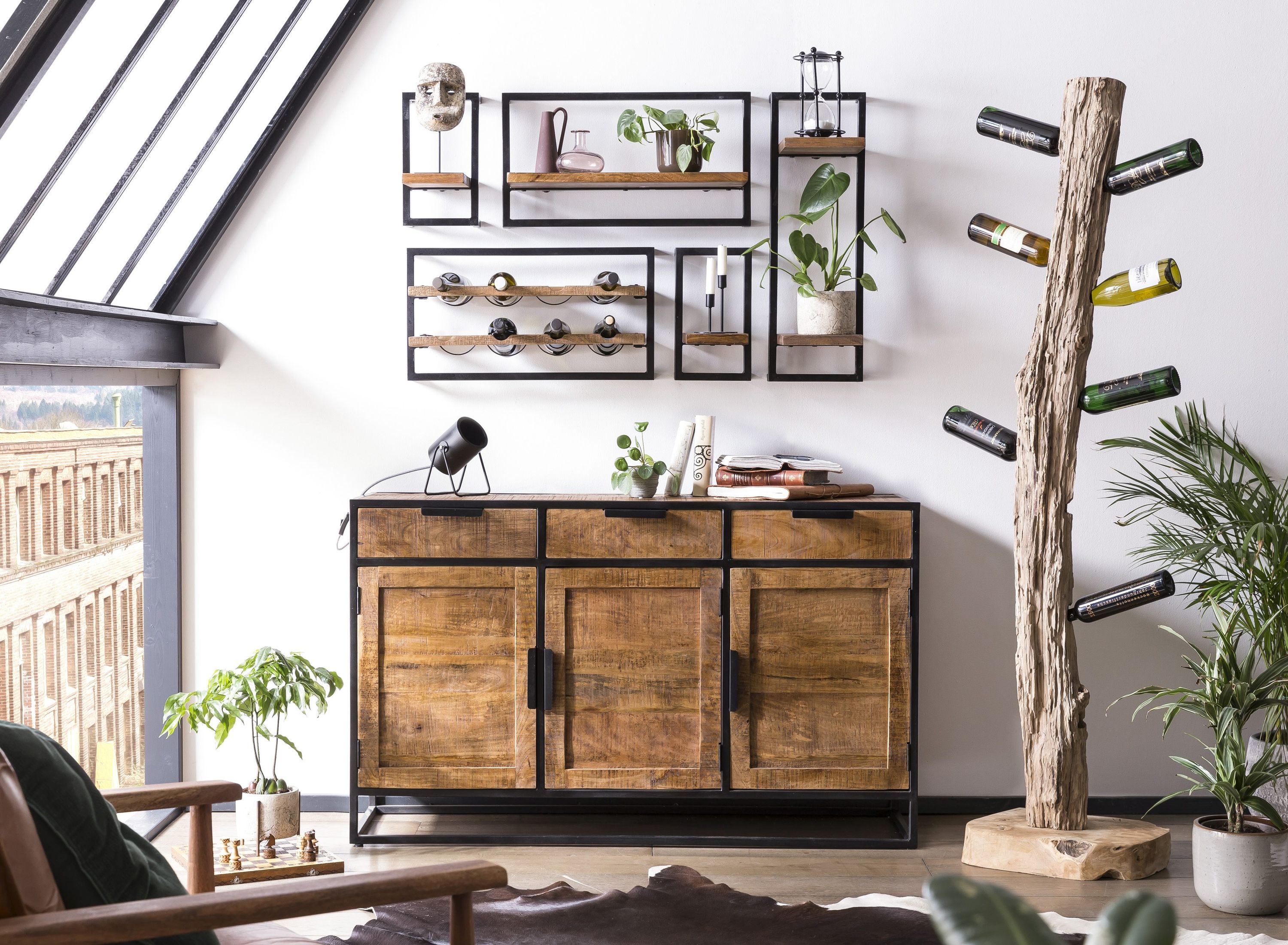Sideboard Sidney Mangoholz Kommode Wohnzimmer Esszimmer Schubladen Schrank