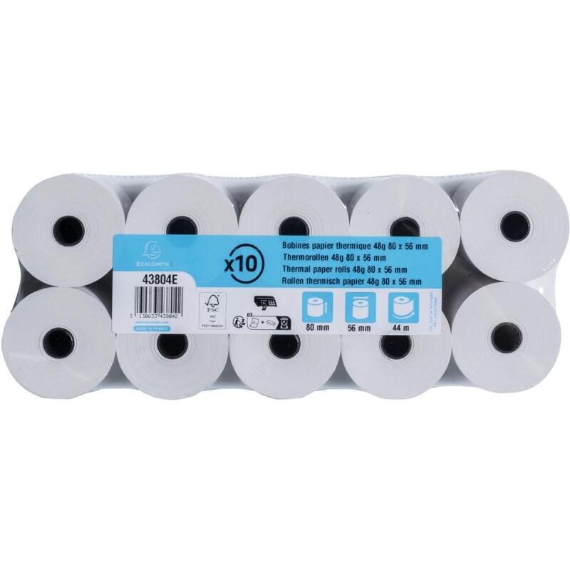 Bobines Balances Exacompta 43804E - l 80 mm x L 44 m, Ø 56 mm - 1 pli(s) - paquet de 1