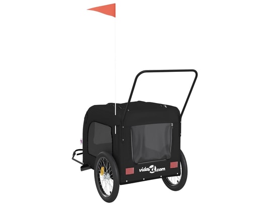 VIDAXL - Remorque de vélo pour animaux de compagnie noir