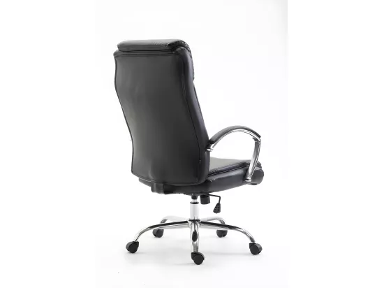 Chaise de bureau - Similicuir & Métal chromé - Noir - XL Vaud