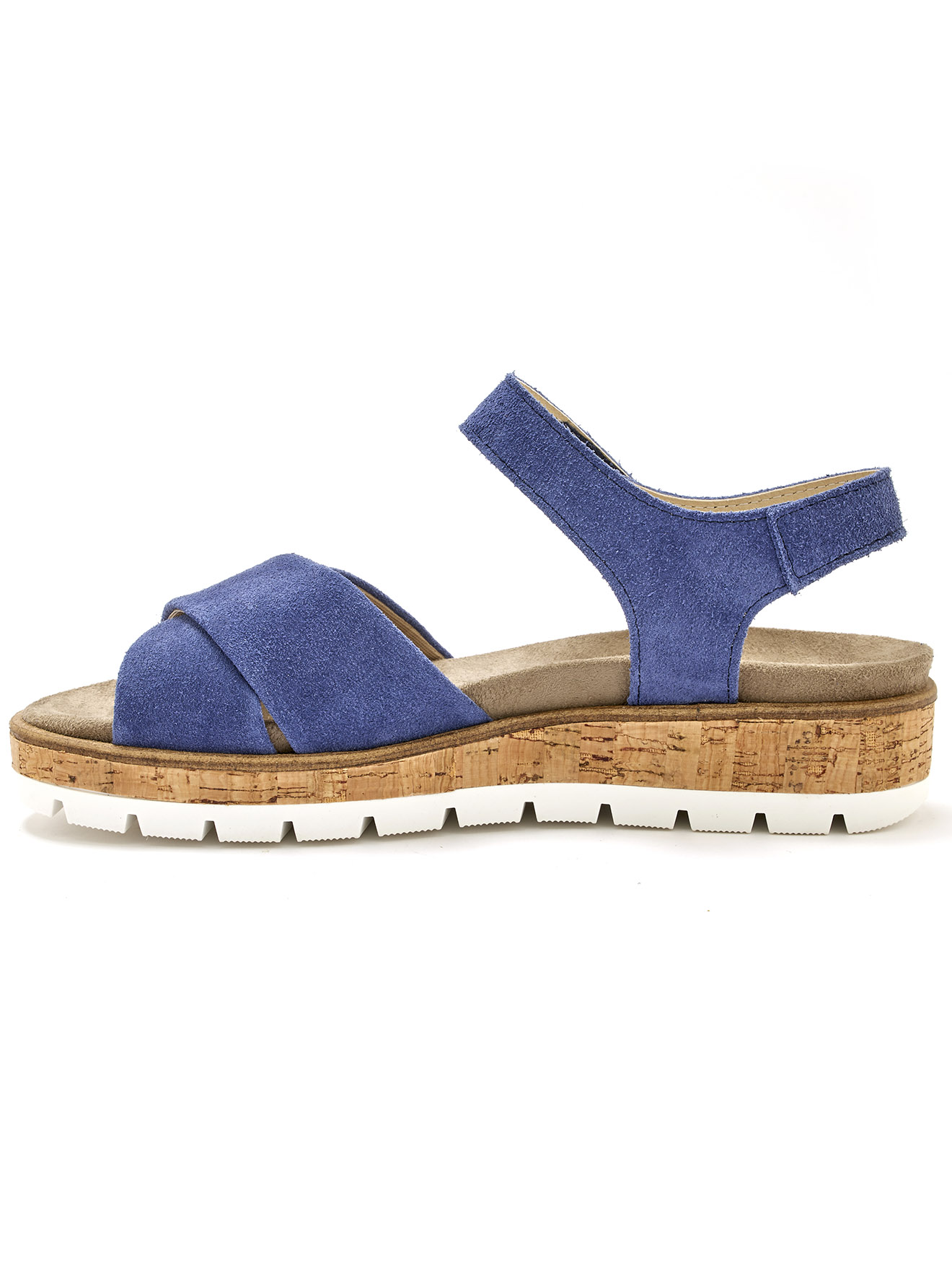 Sandales cuir et textile à scratch