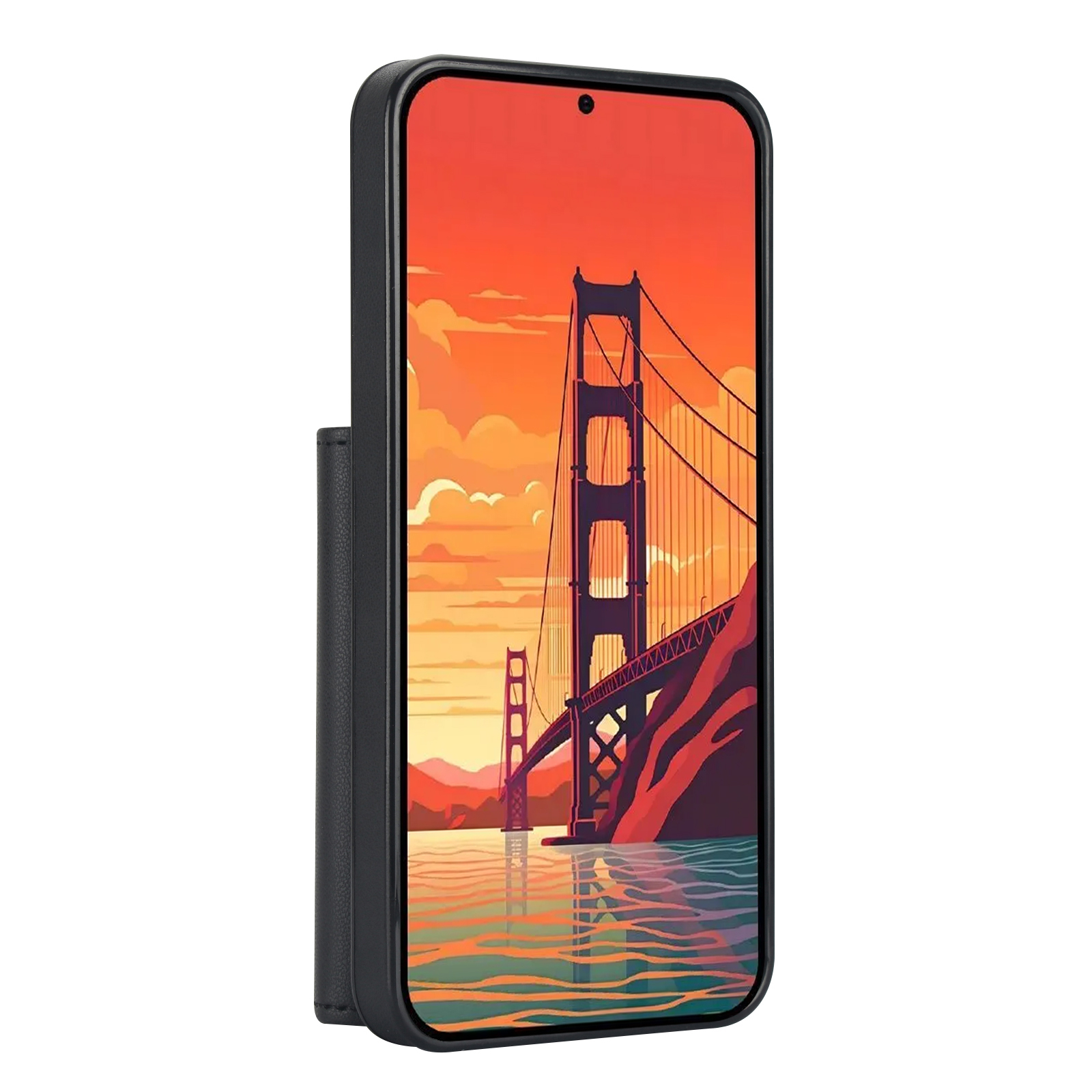 Samsung Galaxy S24  Plus Necklace Leder Schutz Hülle mit Kartenfach   Handykette (140cm) - Schwarz