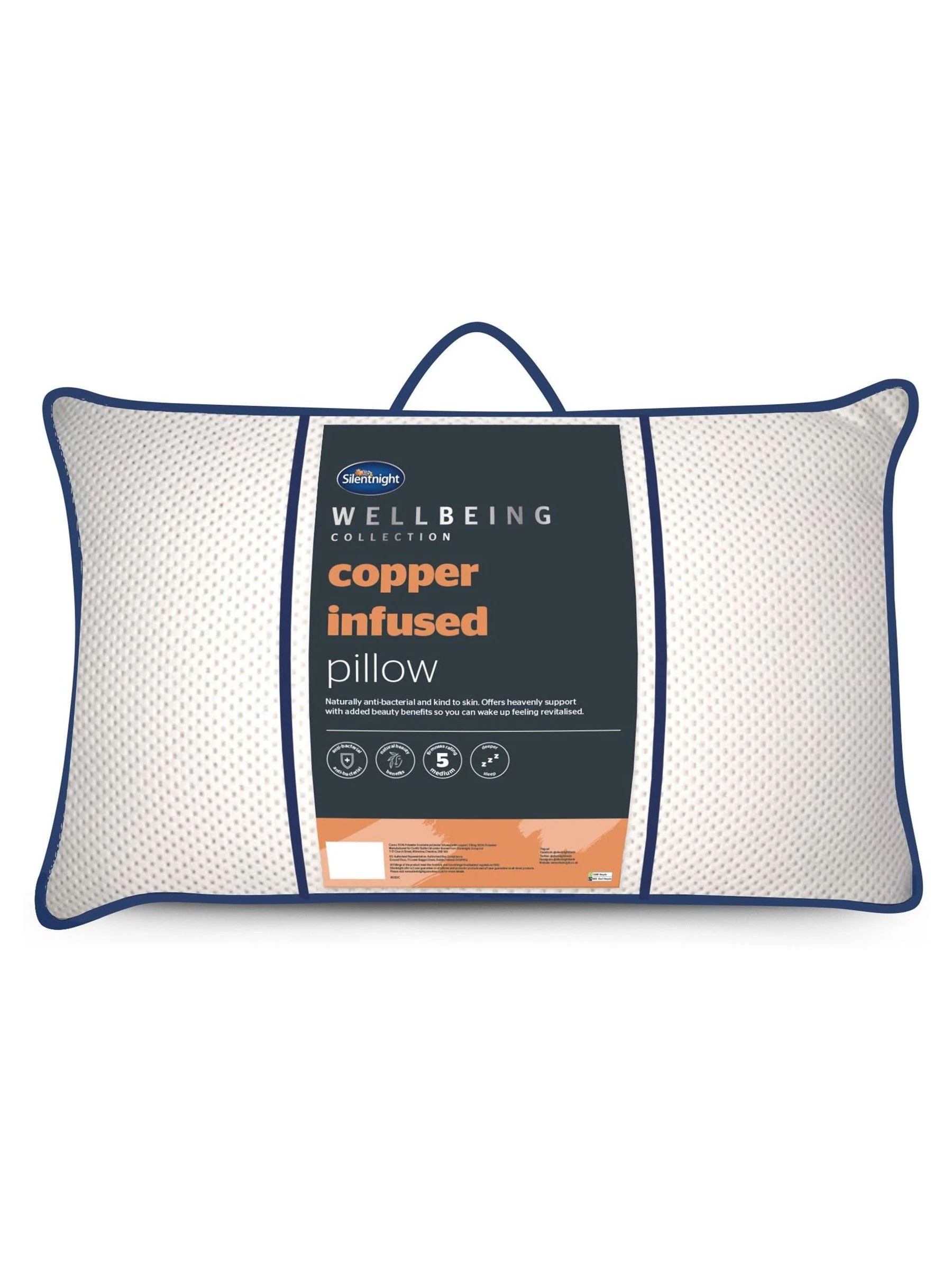 Silentnight Wellbeing kussen in koperkleur