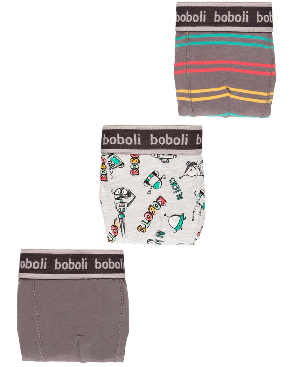 Boxershorts ROBOTS 3er-Pack in grau