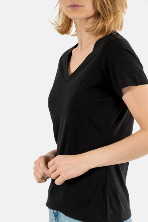 Tee shirt guess jeans vn slubby jblk jet black a996
