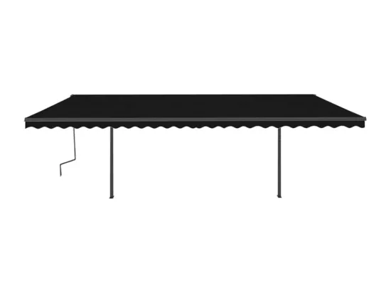 Auvent manuel rétractable avec poteaux 6x3 m Anthracite