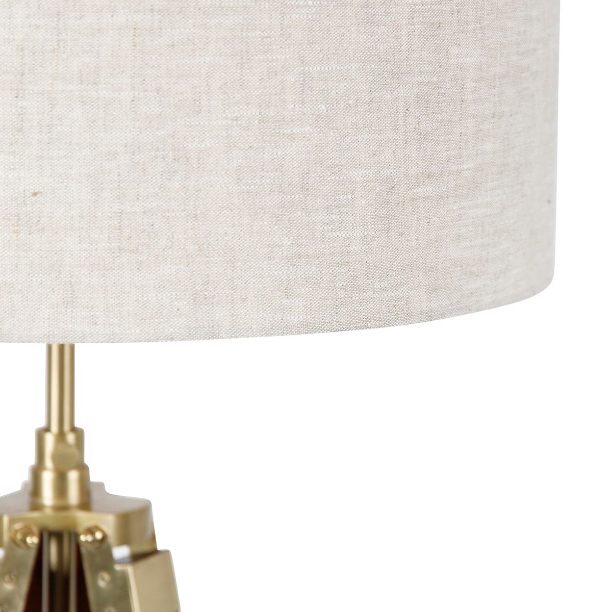 Vloerlamp messing met kap lichtgrijs 50 cm tripod - Cortin