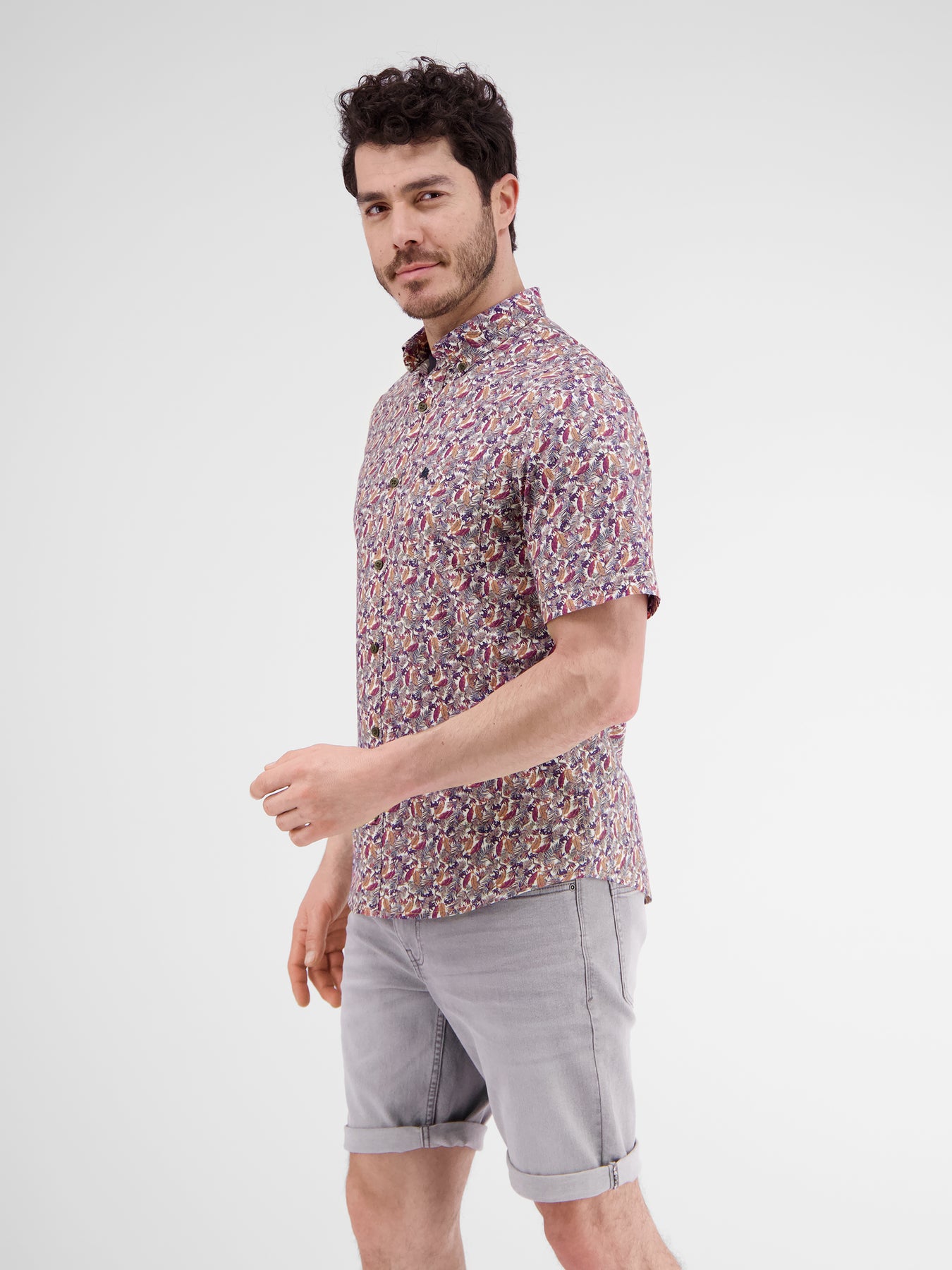 Halbarmhemd mit floralem Print
