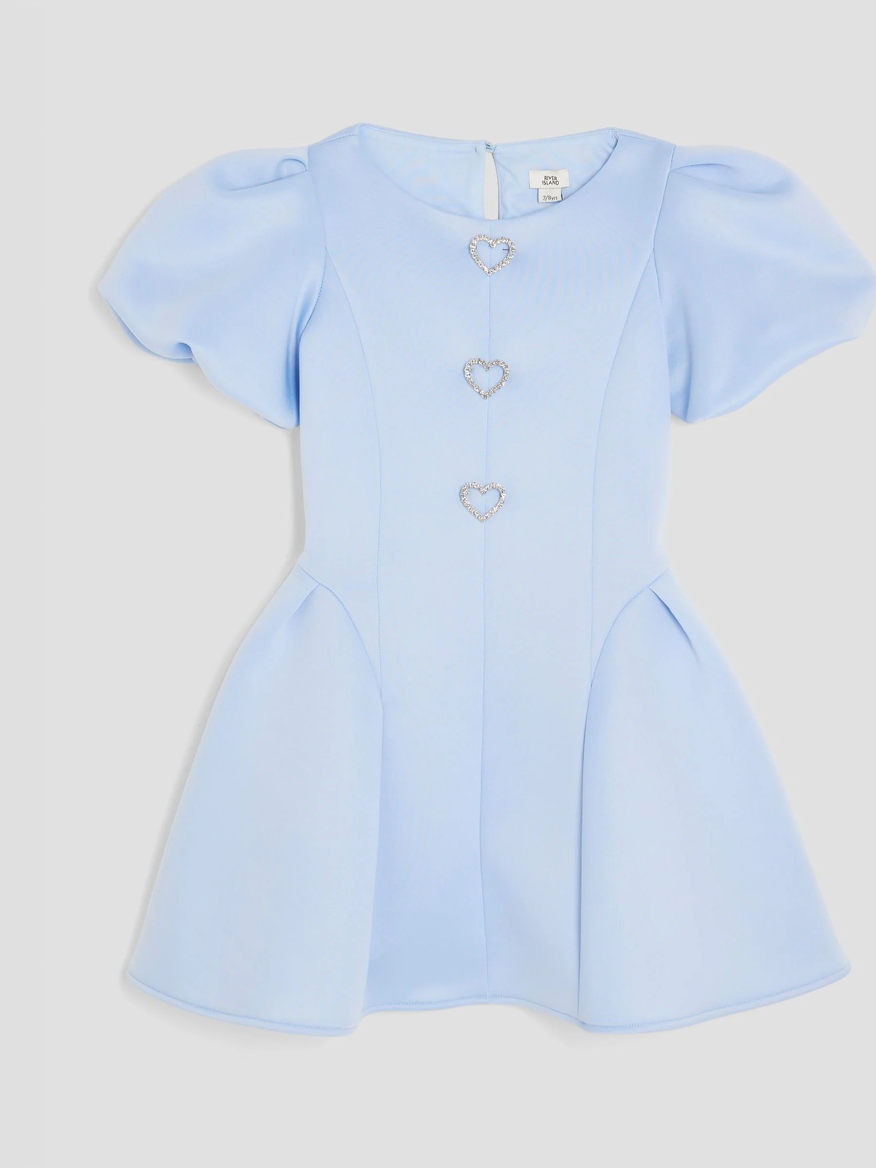 River Island Girls Scuba Bow Skater Puff 100% Cotton Dress