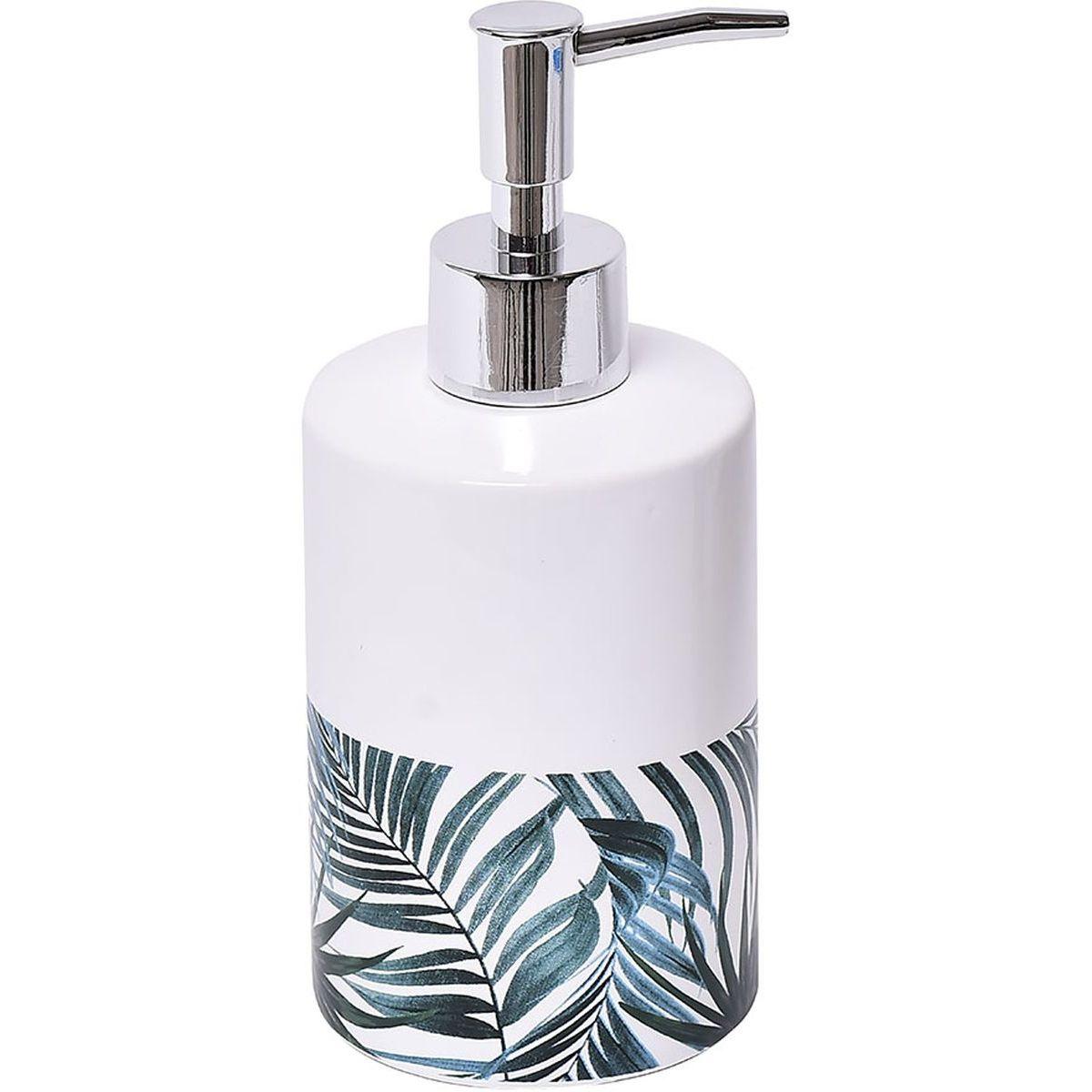 DISTRIBUTEUR A SAVON DOLOMITE ROND IMPRIME TROPICALE