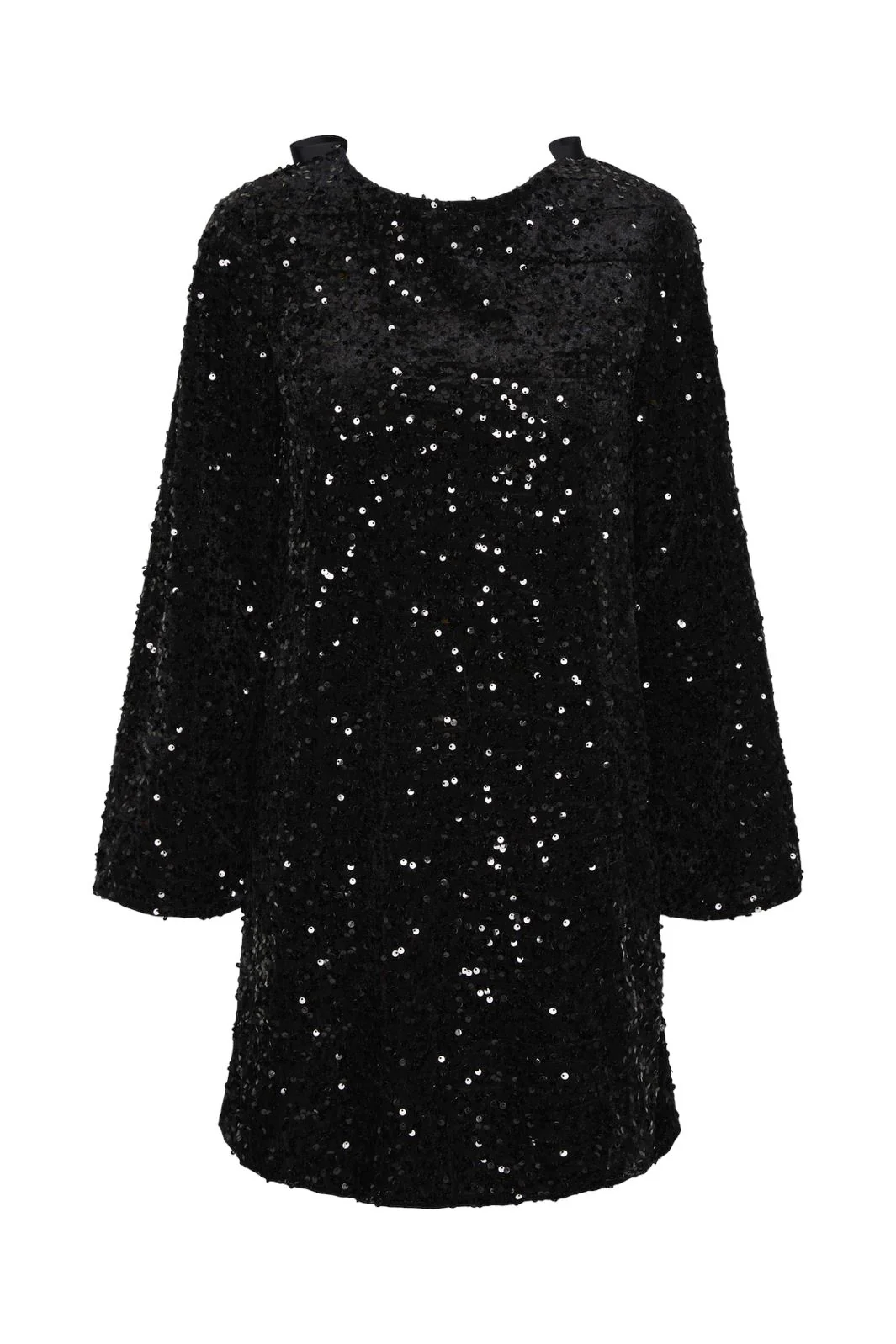 Pieces Pckam Ls Deep Back Bow Dress 4617670 black black sequins
