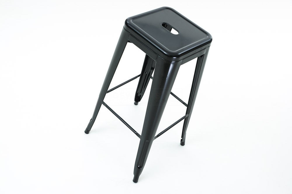 Metalen barkruk Café (zithoogte 65 cm) Zwart